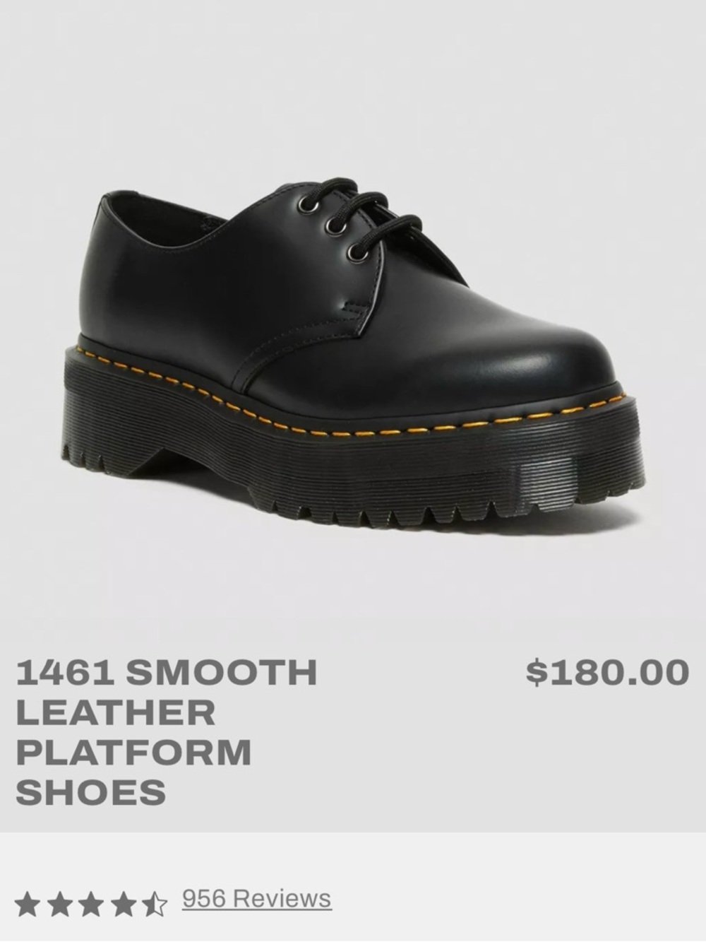 Dr Martens 1461 LEATHER PLATFORM SHOES